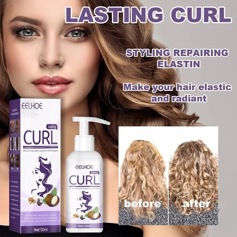 

1PC Curl Booster Defining Cream Hair Curling Enhancer Moisturizing Styling Repair Curling Serum Hair Care Elastin Setting Cream