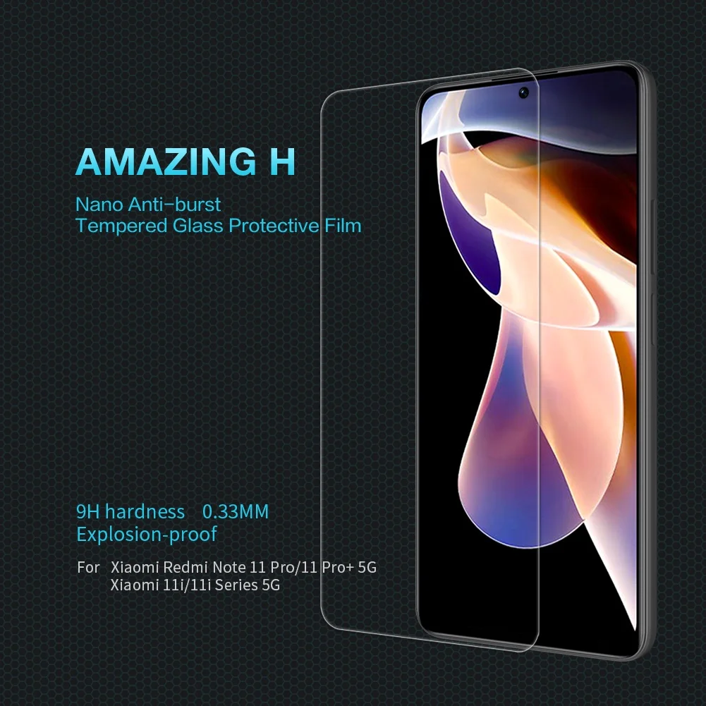 For POCO M4 Pro 5G NILLKIN H Series Tempered Glass Screen Protector X4 NFC Transparent Screen Film