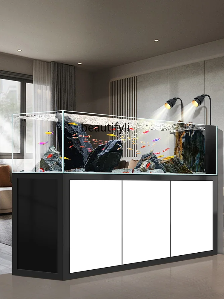 Полный комплект экологического большого аквариума для гостиной с фильтром травы