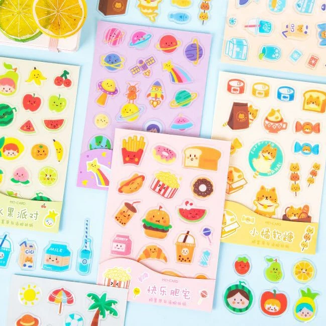 

6 Packs Total 30PCS/LOT Lovely Little Things PVC Sticky Stickers 160*110mm DIY Scrapbooking Stickers Journaling Stationery Gift