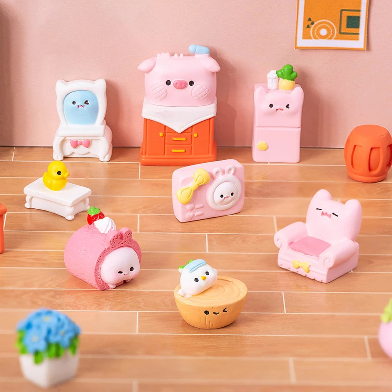 Миниатюрная мультяшная Милая статуя в форме десерта пудинга торта микро-пейзаж