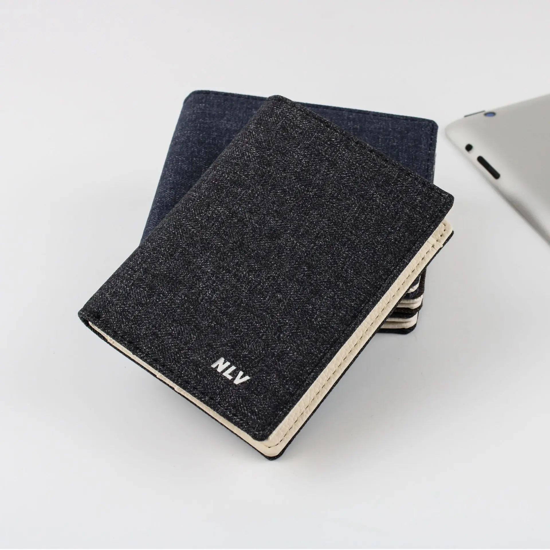 Fashion Denim Wallet Business ID Credit Card Bag Multi Card Slot Canvas Purse Luxury Slim Money Clip Smart Mini Short Wallet