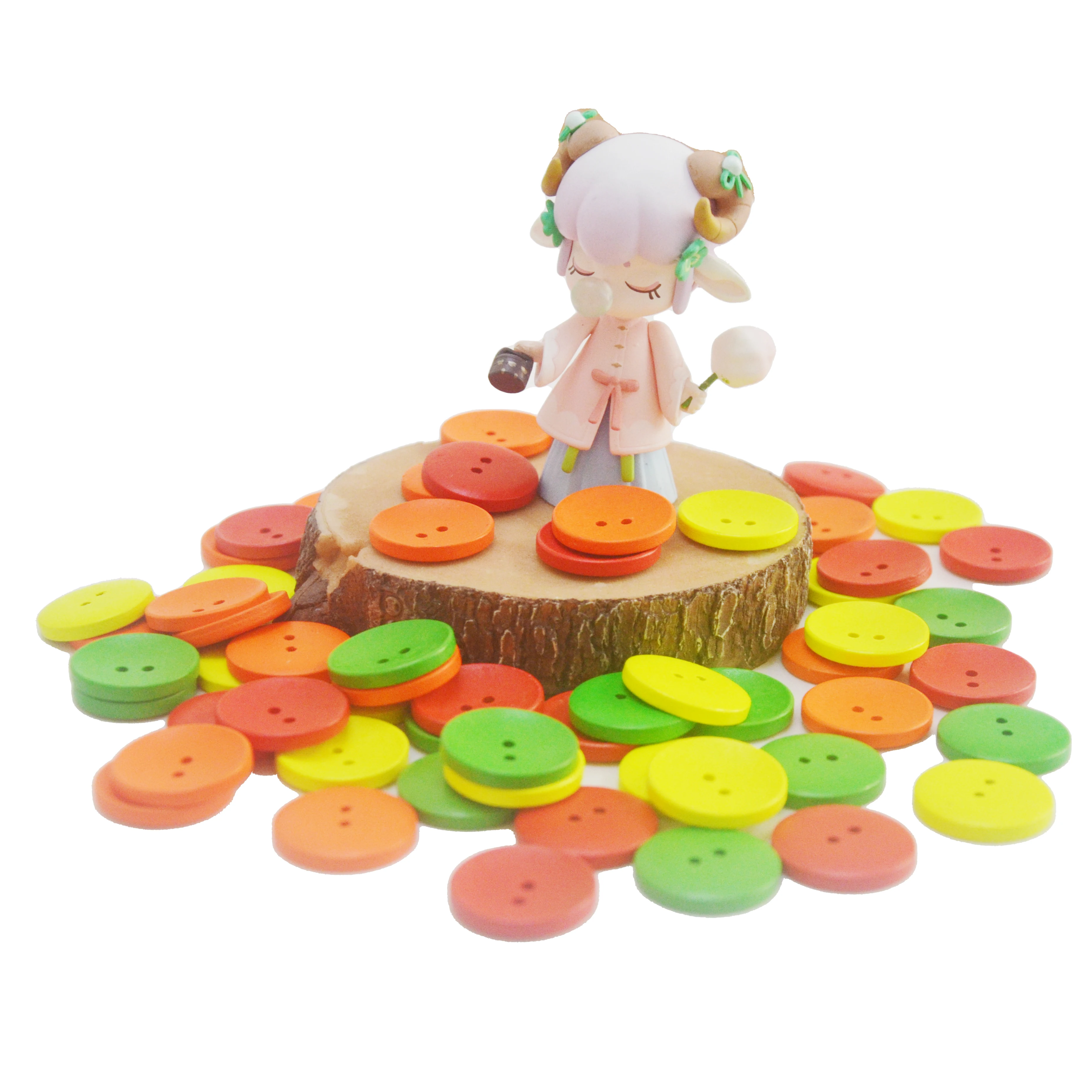 

25 шт., разноцветные деревянные аксессуары для шитья, 25 мм