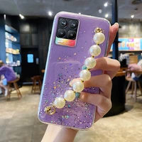 for realme 8 case luxury starry pearl bracelet phone case for realme c21 8i 6 7i 7pro c11 c12 c15 c17 c20 c21y c25 f11 f17 f19