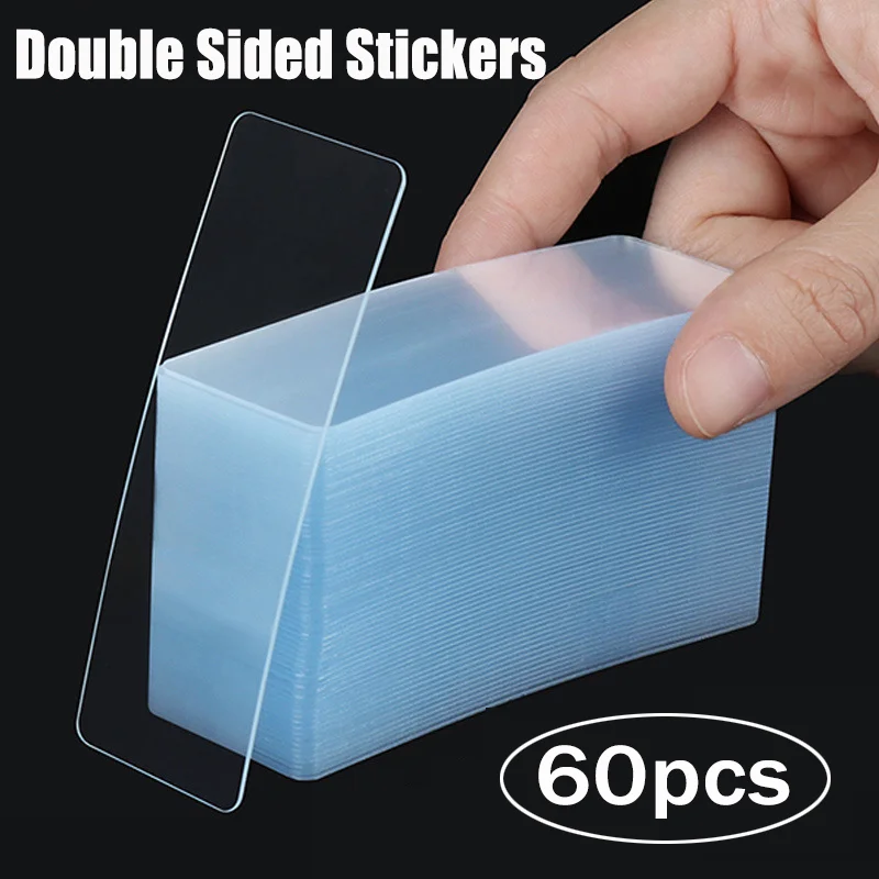 

High-adhesive Tapes Faced Double Non-marking Double Stickers Tape Tapes Adhesion Cut To Strong Sided 60pcs Transparent Easy