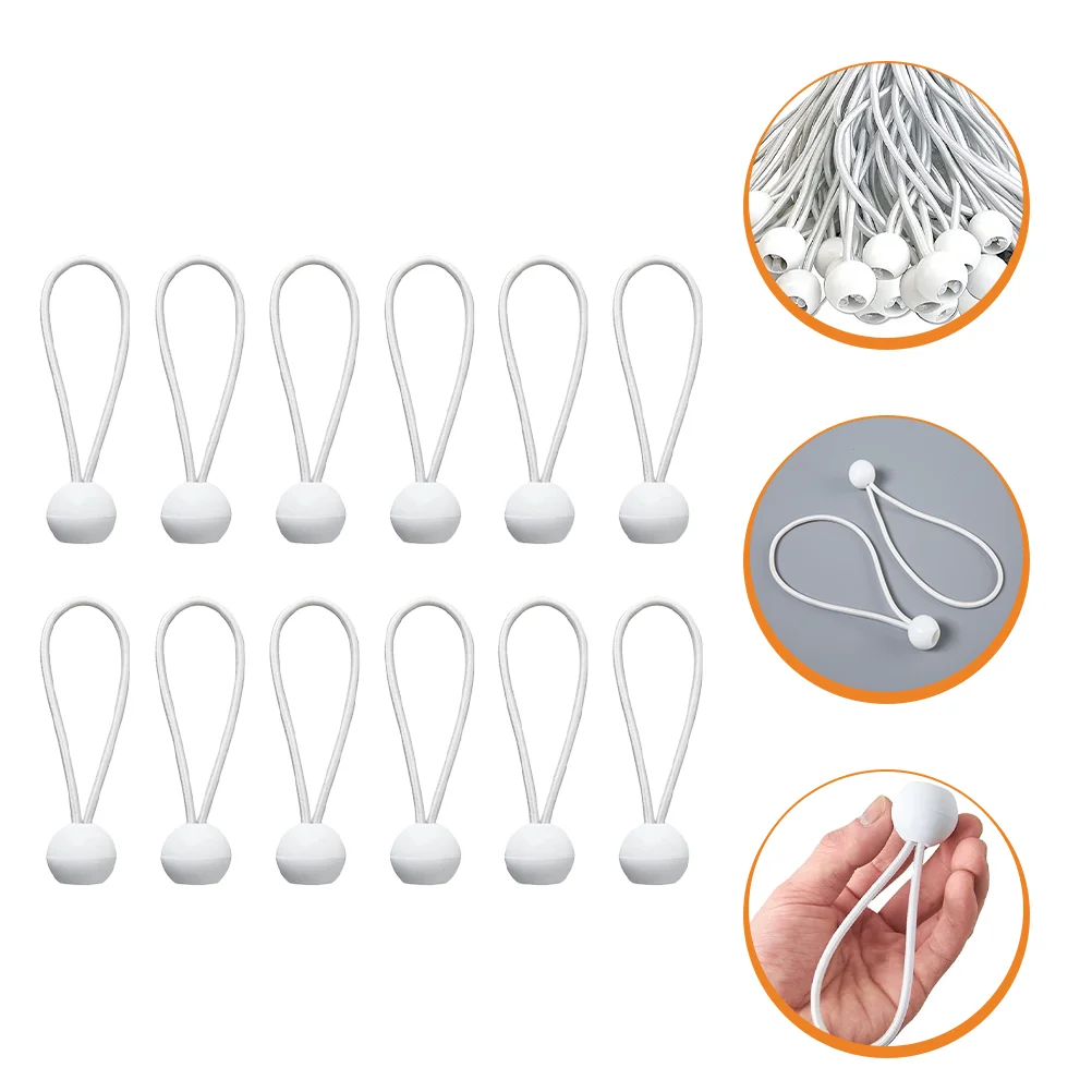 

50 Pcs Tarps Heavy Duty Elastic Rope Bungee Strap High Elasticity Tie Downs Camping Cord White For canvas Fixed