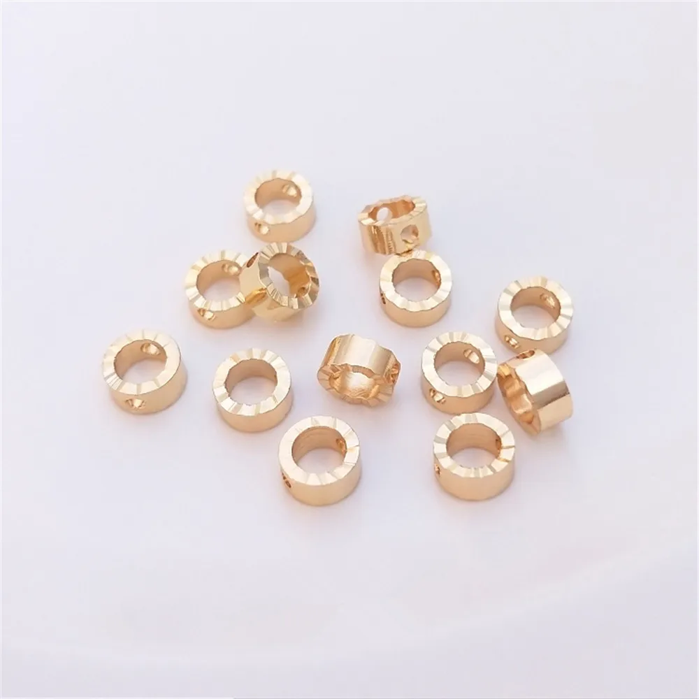 

14K Gold Filled Plated Wavy side batch flower set bead ring hand bead ring diy bracelet earring jewelry accessories