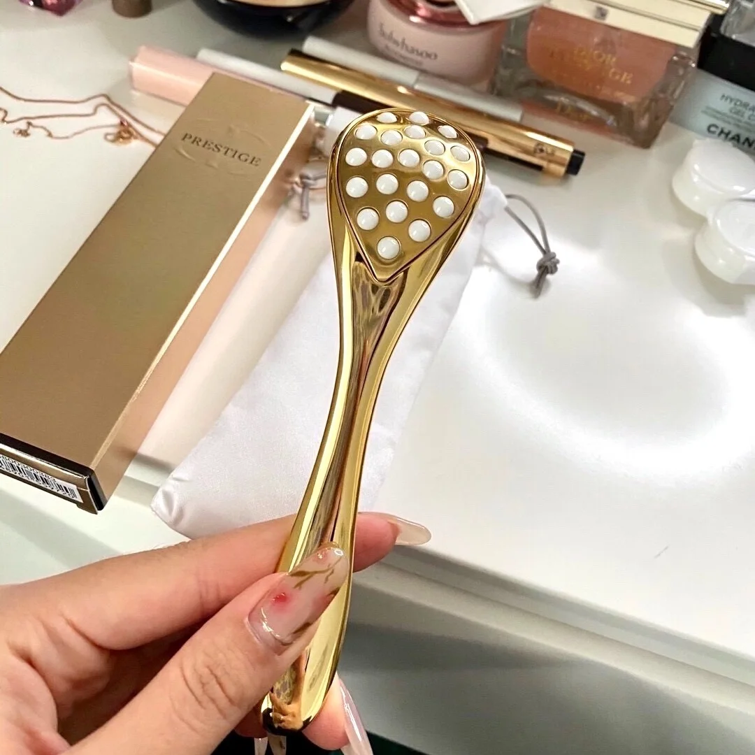 

Массажный инструмент Prestige Gold с 21 керамическим жемчугом массажер для лица массажер для шеи инструмент для ухода за кожей многофункциональные товары для лица