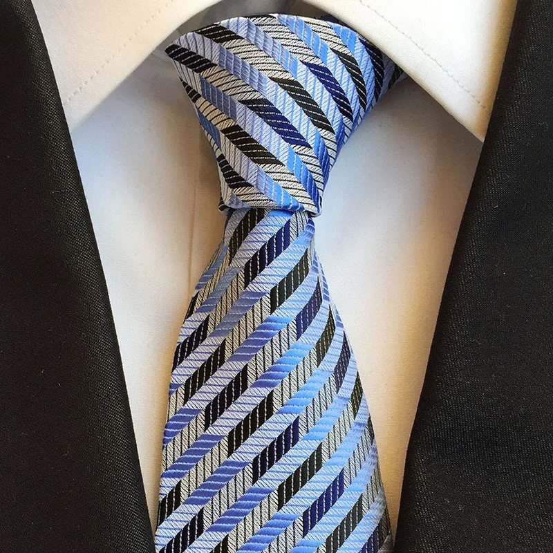 

New Stylish Mens Ties Personality Striped Neckties High Quality Jacquard Woven Neck Ties for Men Wedding Business Decoration