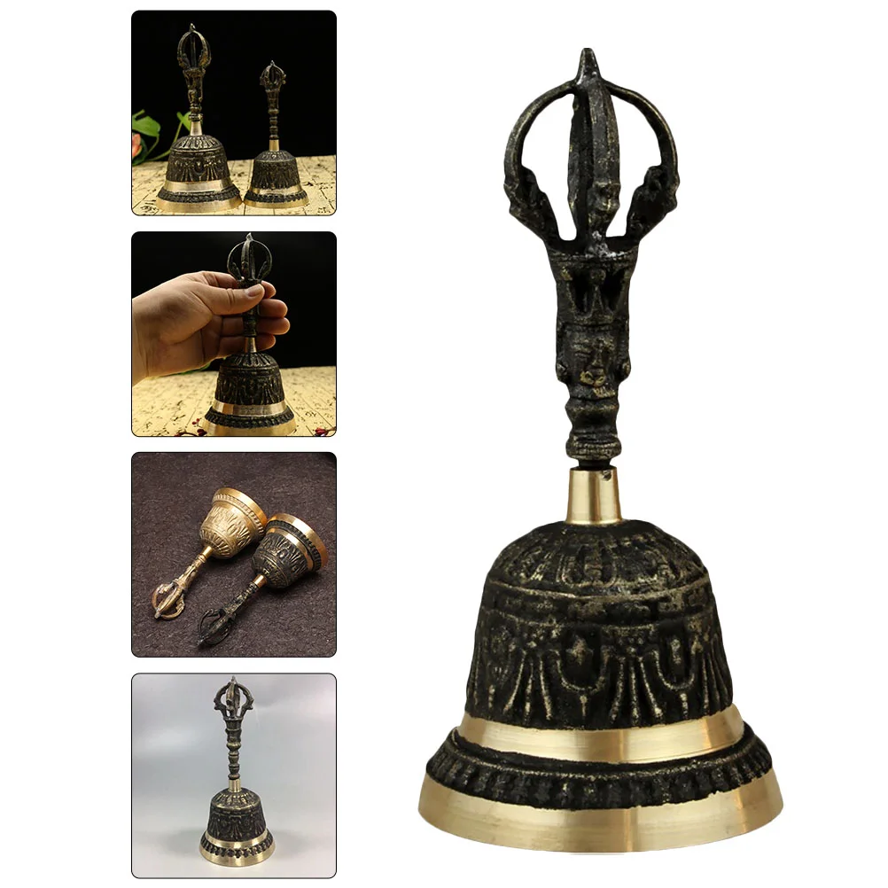 

Handle Hand Bell Metal Decorative Bell Tabletop Copper Handbell for Home