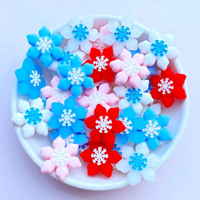 

10 шт. новые милые мини рождественские снежинки серии с плоской задней стороной из смолы искусственные ювелирные изделия своими руками укра...