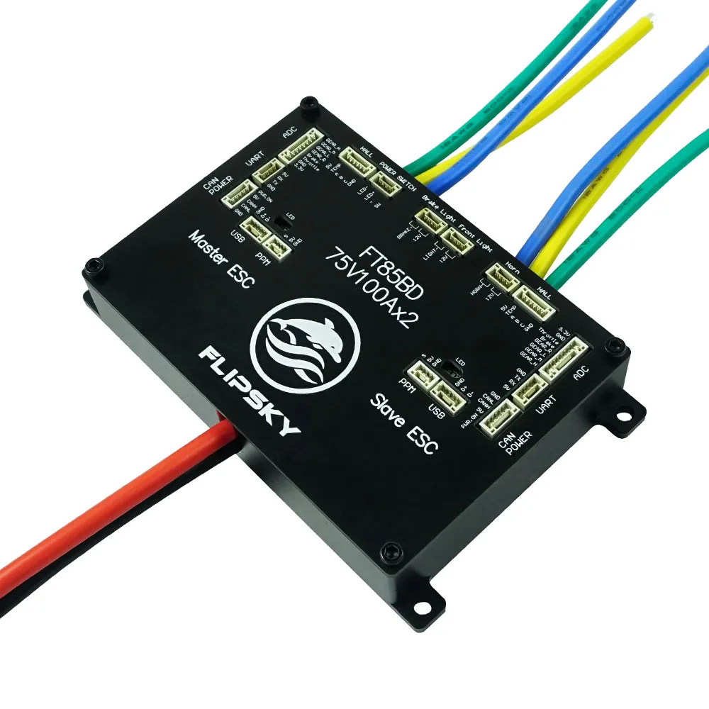 Фото Контроллер скорости Flipsky FT85BD Dual ESC 84V 200A с алюминиевым корпусом (НЕ VESC) для электроскейтбордов, электросамокатов и электровелосипедов №4