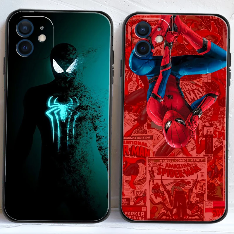 

Marvel Spiderman Phone Cases For iPhone 11 12 Pro MAX 6S 7 8 Plus XS MAX 12 13 Mini X XR SE 2020 Cases Funda Carcasa Back Cover