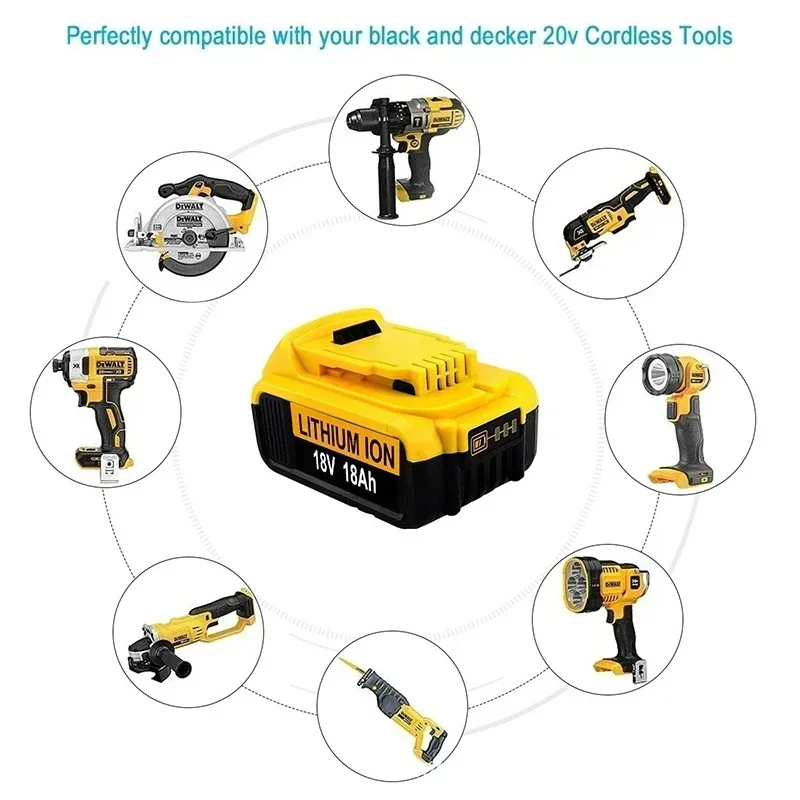 Литиевый аккумулятор DCB200 20 В 10000 мАч для Dewalt 18 DCB184 DCB182 DCB180 DCB181 DCB206