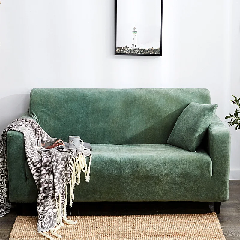 

Velvet Plush Sofa Cover for Living Room Thick Sofa Towel Sectional Couch Cover Elastic Case Sofa Slipcover 1/2/3/4 Seater