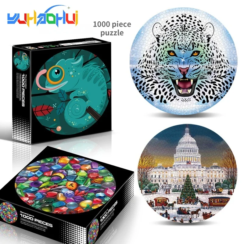New 1000 Piece Jigsaw Puzzle Round Puzzle Rainbow Earth Moon Palette Adult Children Jigsaw Puzzle Shaped Jigsaw Game Gifts toys