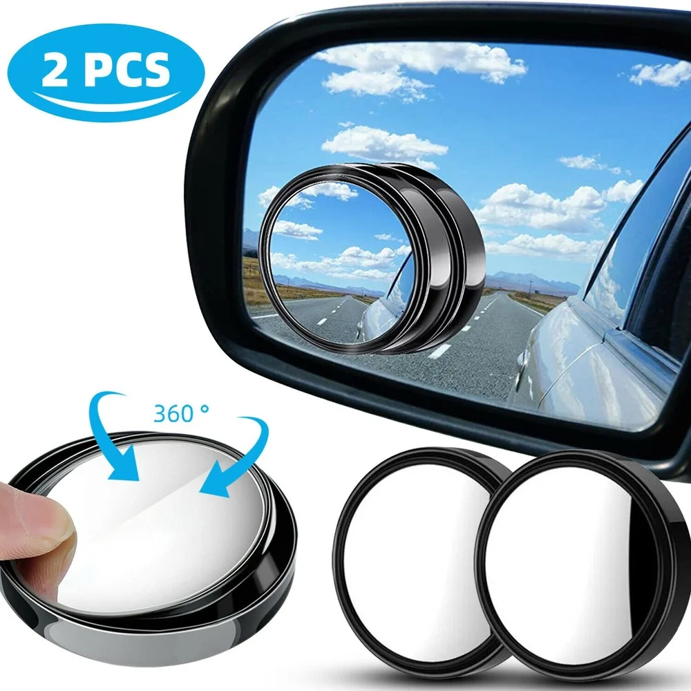 2Pcs Blind Spot Mirrors Round HD Glass Convex 360° Side Rear View Mirror for Car |