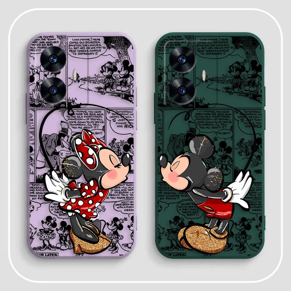 Чехол для телефона Disney Comics с Микки и Минни Маусом Realme C65 C63 C53 C35 C55 C33 C30 C21Y C20 C12 C11 GT 2 XT