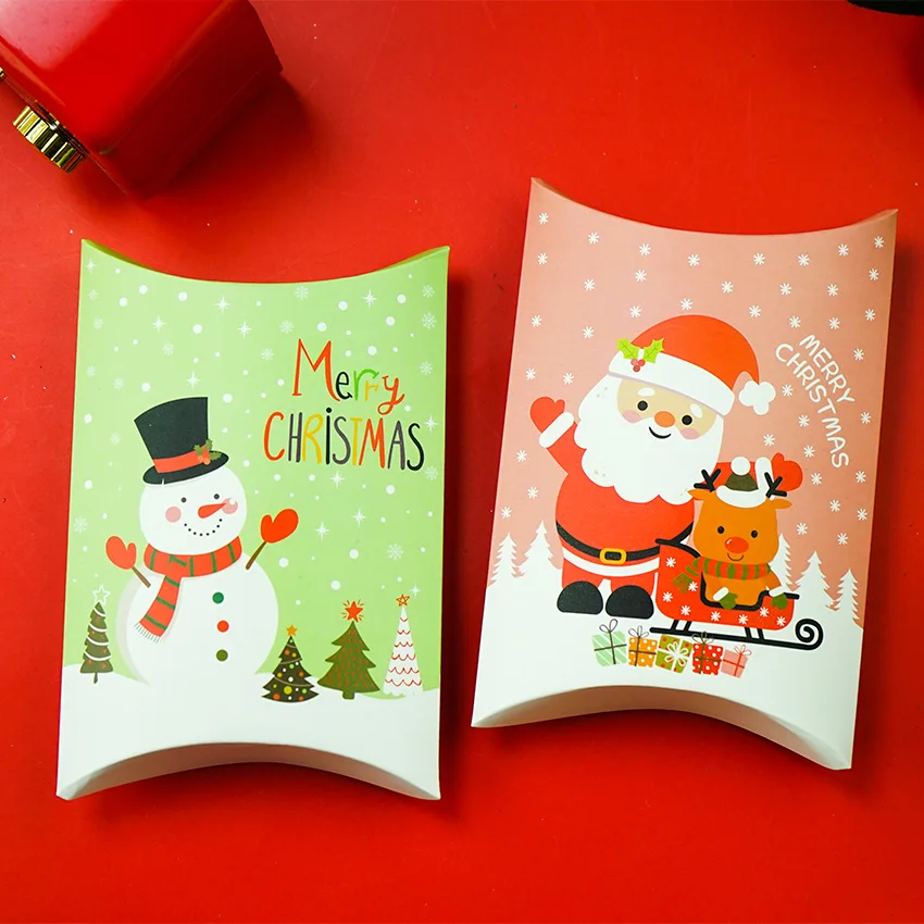 

20 pcs Merry Christmas Paper Pouch Cookie Santa Claus Gifts Box Bag Birthday Xmas Party Favors Treat Candy Bag
