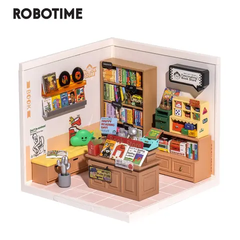 Robotime Rolife Super Creator DIY Миниатюрный Набор книжный магазин опыт завораживающий мир изготовления 3D пазлов для детских игрушек