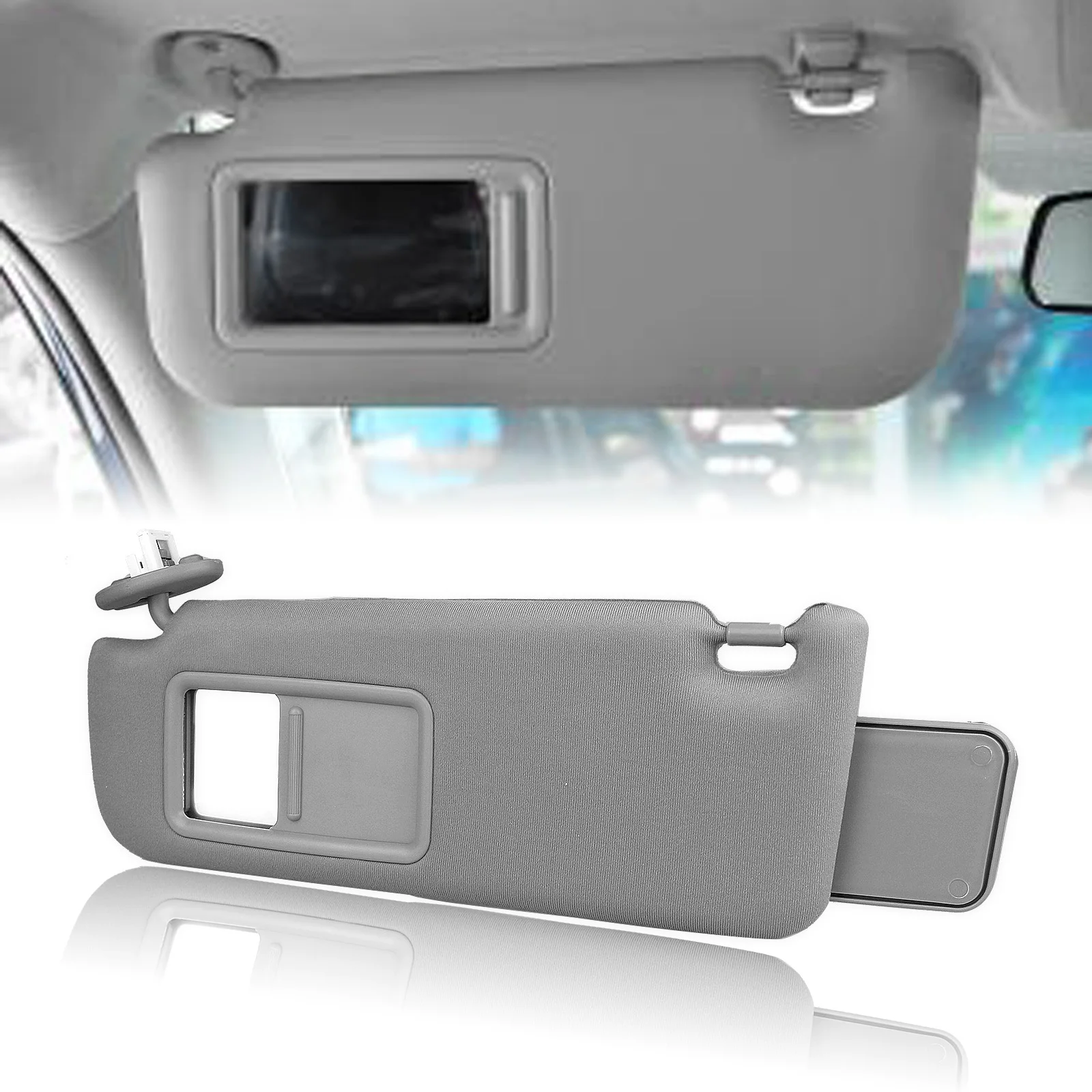 

Car Sun Visor Left Side Driver With Light Interior Front Window Cover Shade Gray For Toyota Camry 2012-2017