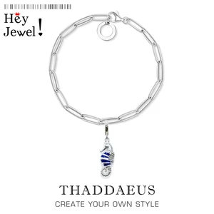 Женский браслет с шармами Синяя морская лошадь, летняя брендовая новая стильная Подарочная бижутерия из серебра 2020 пробы в европейском стиле, 925