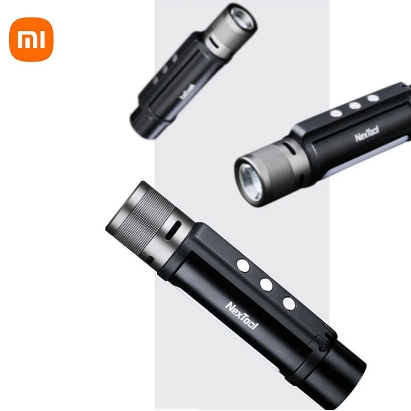 

XIAOMI NexTool 6 in 1 Zoomable Flashlight Alarm Flashlight 1000LM, 3 Mode Dual Light Source 2600mAh LED Light Torch Power Bank