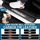 4 шт., наклейки из углеродного волокна на порог автомобиля