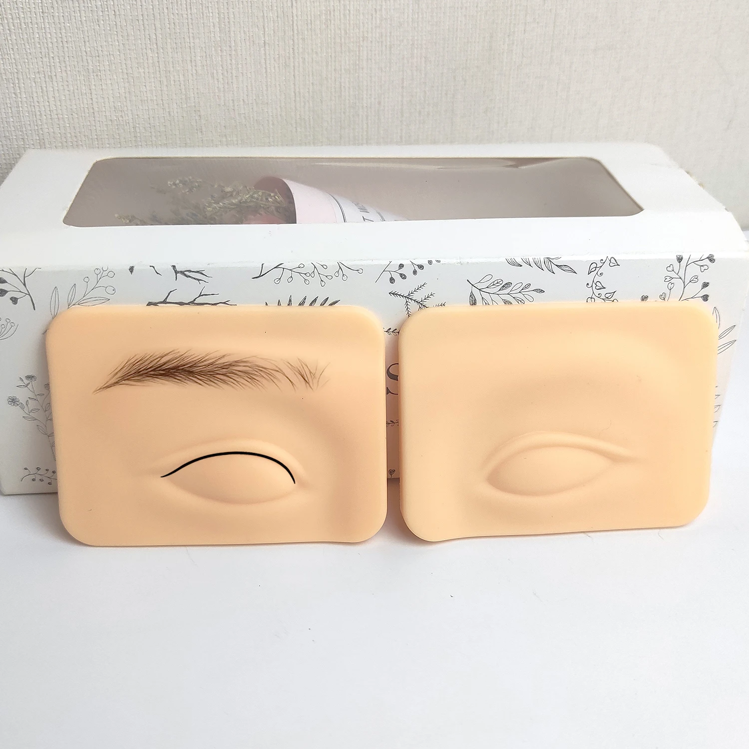 

1pair Eyebrow Practice Skin Silicone Thickened Tattoo Trainning Skin 3D Eyelid Semi-Permanent Tattoo Eye Brow Practice Fake Skin
