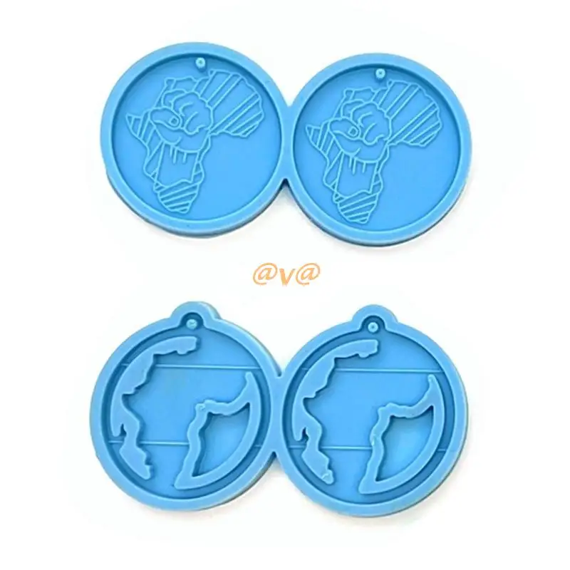 

2 Pcs Africa Fist Map Molds Earrings Silicone Molds Epoxy Resin DIY Crafts