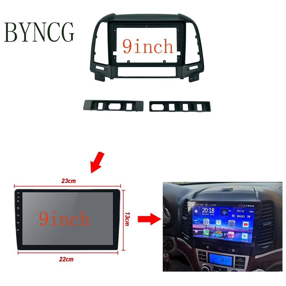 

Автомобильный радиоприемник BYNCG 2 Din, пластиковая панель Fascia Для HYUNDAI Santa Fe IX45 2006 ~ 2012, установка DVD GPS Mp5, крепление для приборной панели, комплек...