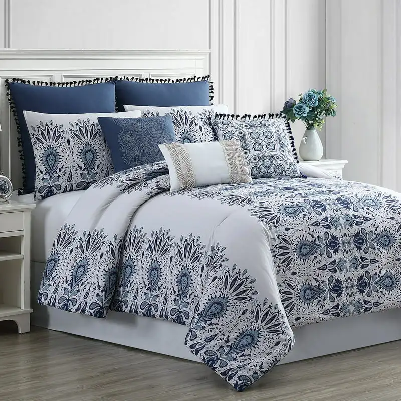 

Textiles Floral 8 Piece Comforter Sets, Queen with Shams, Shams, Decorative Pillows For Adults