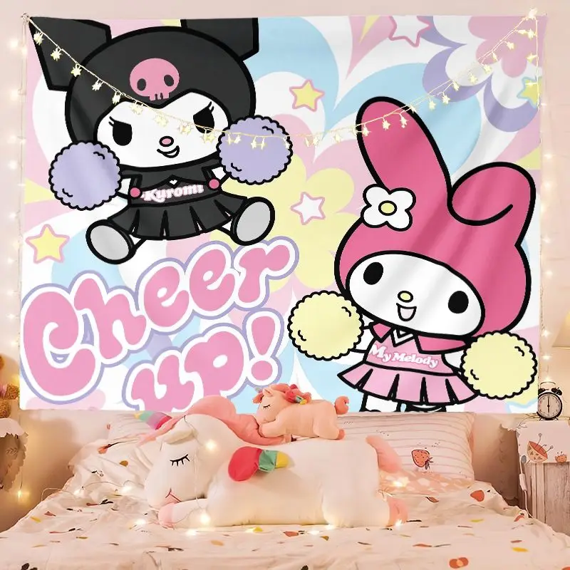 Sanrio Kuromi мультфильм взрыв настенная ткань фон мелодия распространенный стол