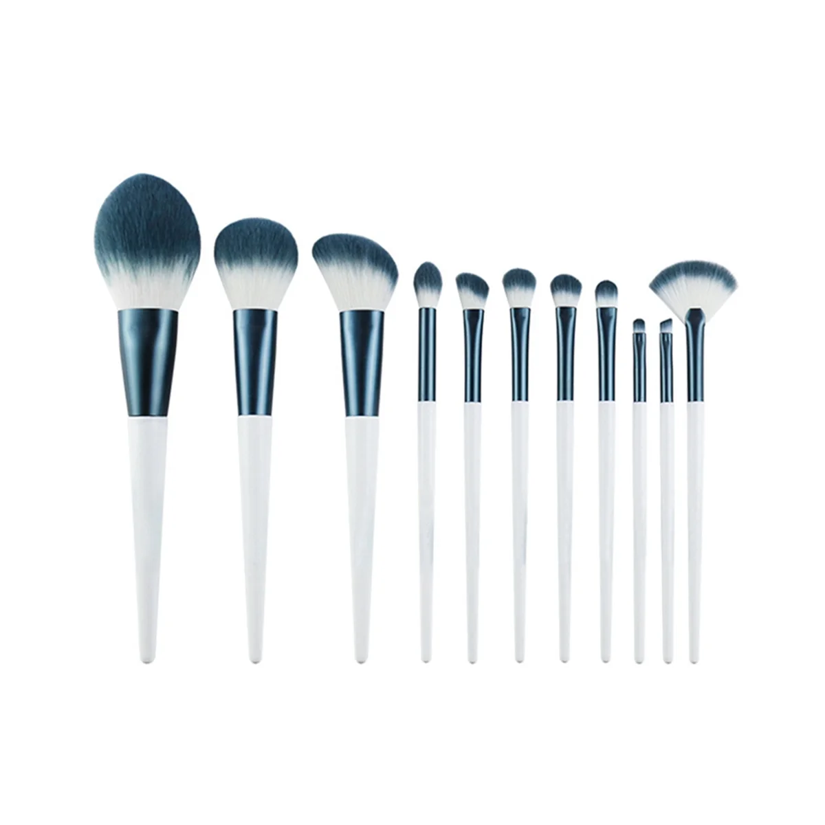 

11 Pcs Dark Blue Makeup Brushes Set with Bag Powder Foundation Eyebrow Eyeshadow Blush Make Up Tools Kit