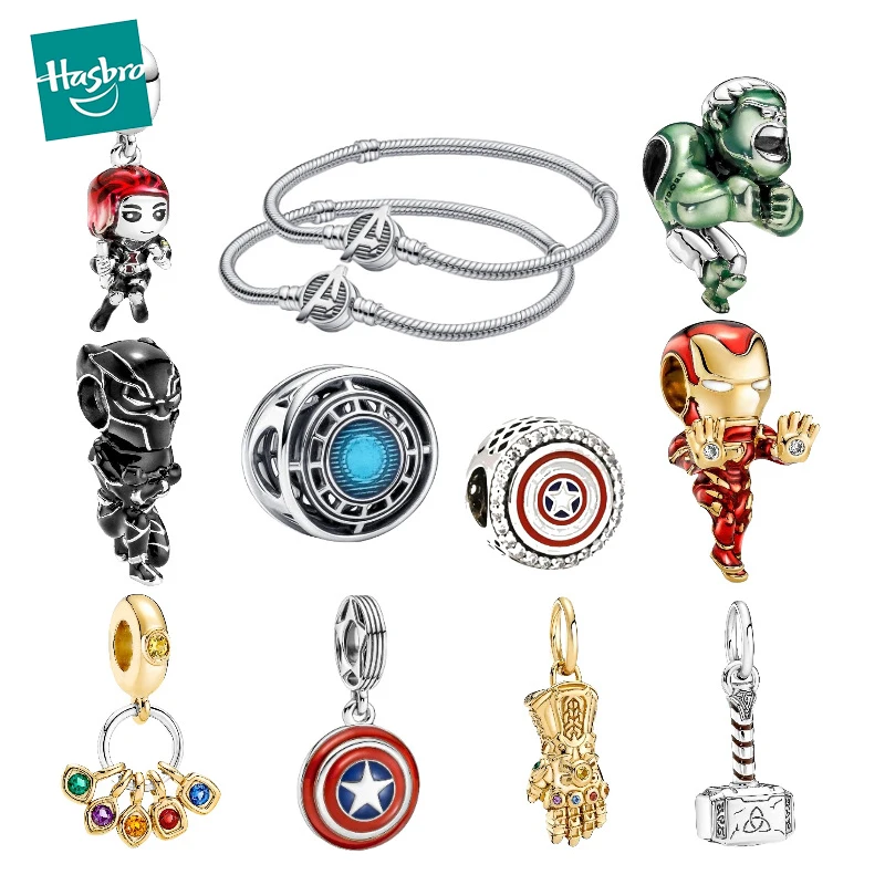 

Marvel Avengers S925 Silver Charm Jewelry Anime Accessories Iron Man Hulk Infinity Gloves Stones Ring DIY Bead Bracelet Pandora