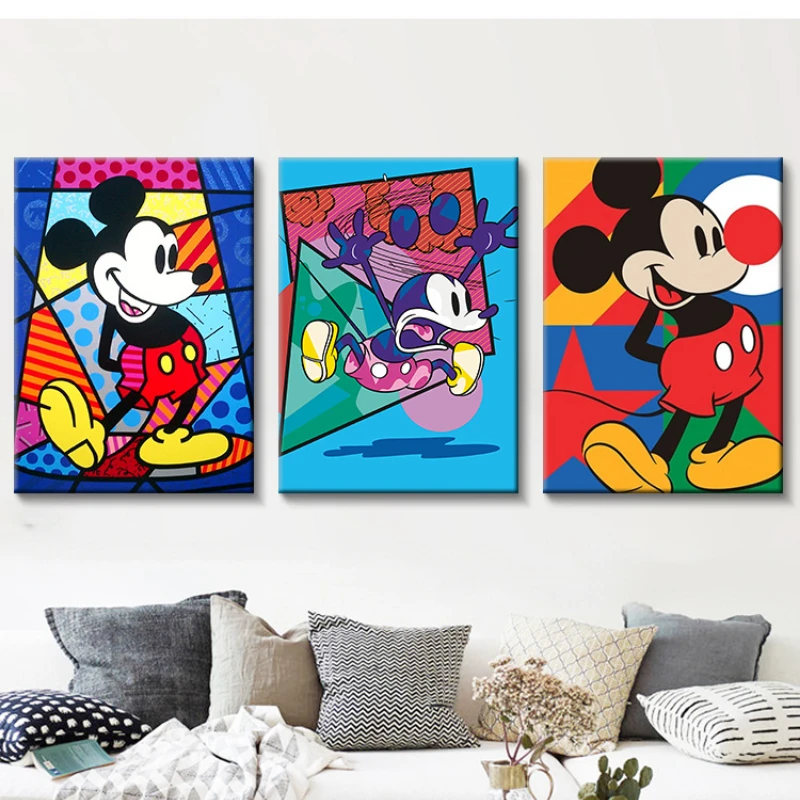 

Винтажный абстрактный постер Диснея Микки и Минни Маус, Картина на холсте, настенные художественные принты, картина для гостиной, спальни, домашний декор