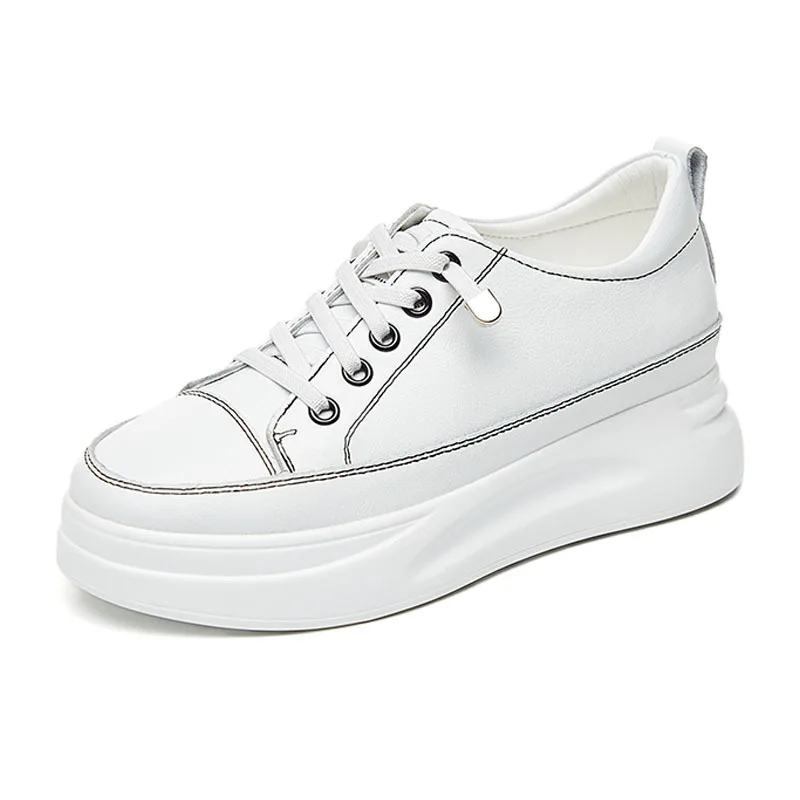 

Женские дышащие кроссовки, повседневная обувь на плоской подошве, на шнуровке, белые, весна