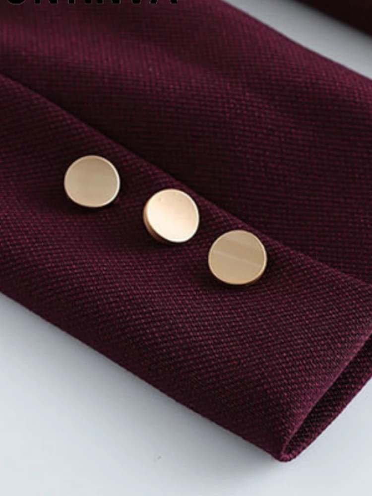 Пиджак и Блейзер Женский костюм с юбкой элегантный однобортный косым пиджаком