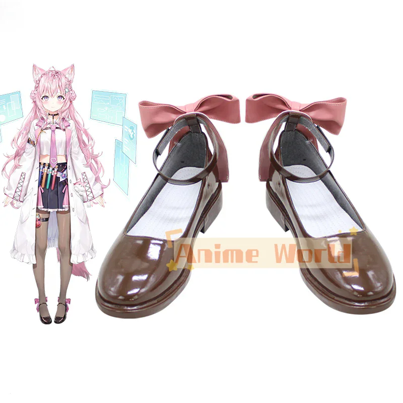 Hololive виртуальный YouTuber Hakui Koyori коричневая обувь для косплея Хэллоуин Карнавальная