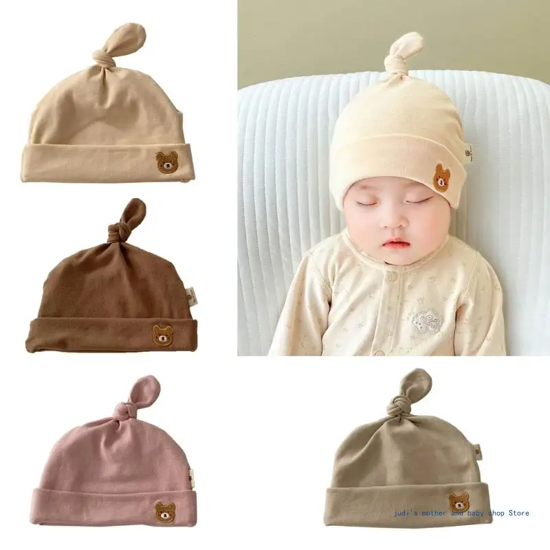 

67JC, милая осенняя больничная шапочка для новорожденных, хлопковая шапка для новорожденных девочек, мягкая однослойная шапка