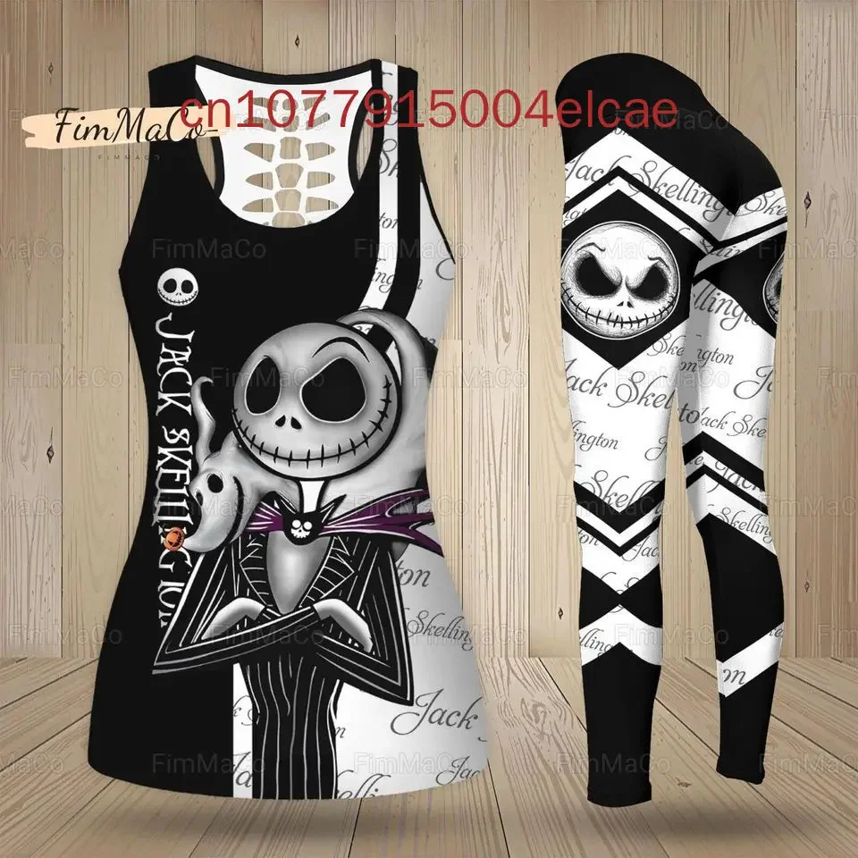 Рождественский женский полый жилет Jack And Sally женские леггинсы костюм для йоги