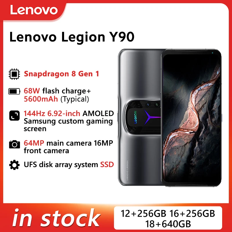 Lenovo Legion Y90 5G Gaming Mobile Phone 6.92'' 144Hz AMOLED Snapdragon 8 Gen1 Octa Core 5600mAh 68W Super Charge Android 12 NFC