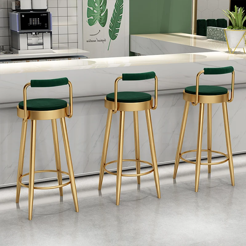 

zq Bar Table and Chair Combination Nordic Backrest Bar Stool Home High Stool Modern Simple and Light Luxury Bar Chair