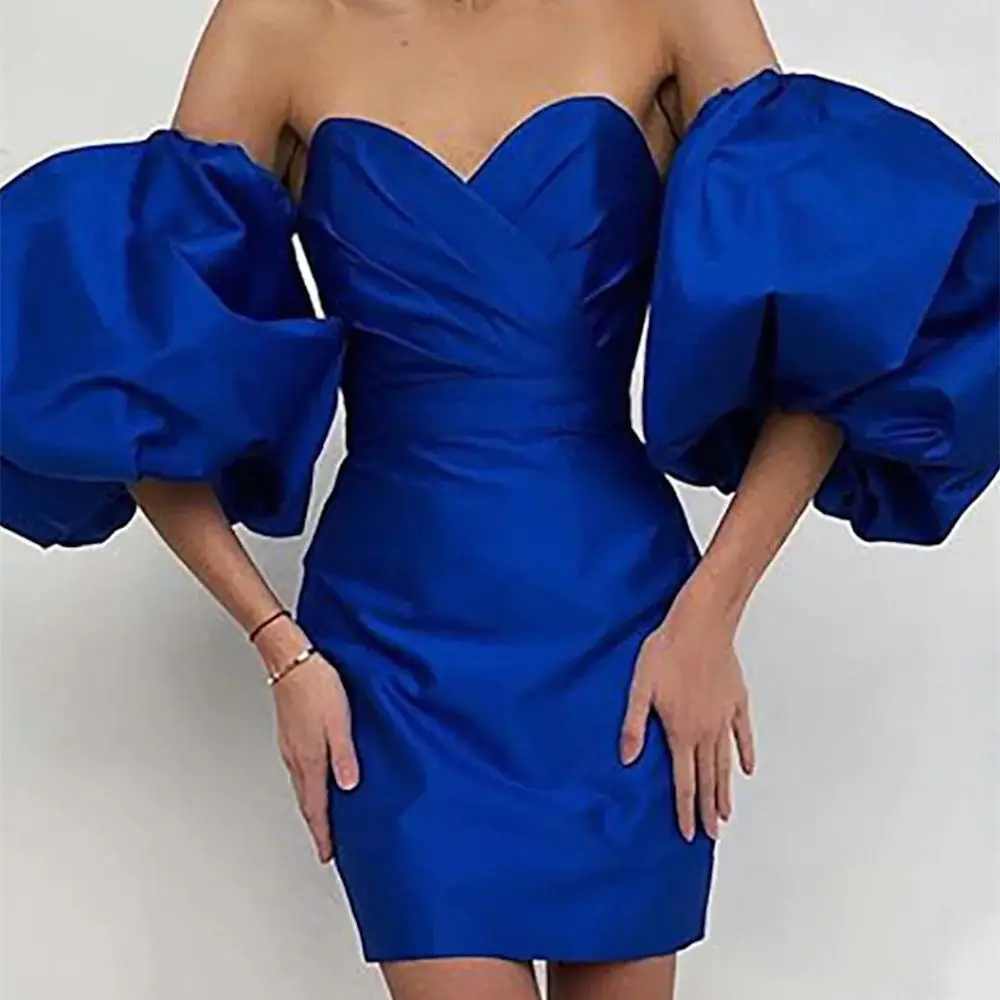 

Minimalist Sexy Homecoming Cocktail Party Dress Sweetheart Neckline 3/4 Length Sleeve Short / Mini Taffeta with Ruched