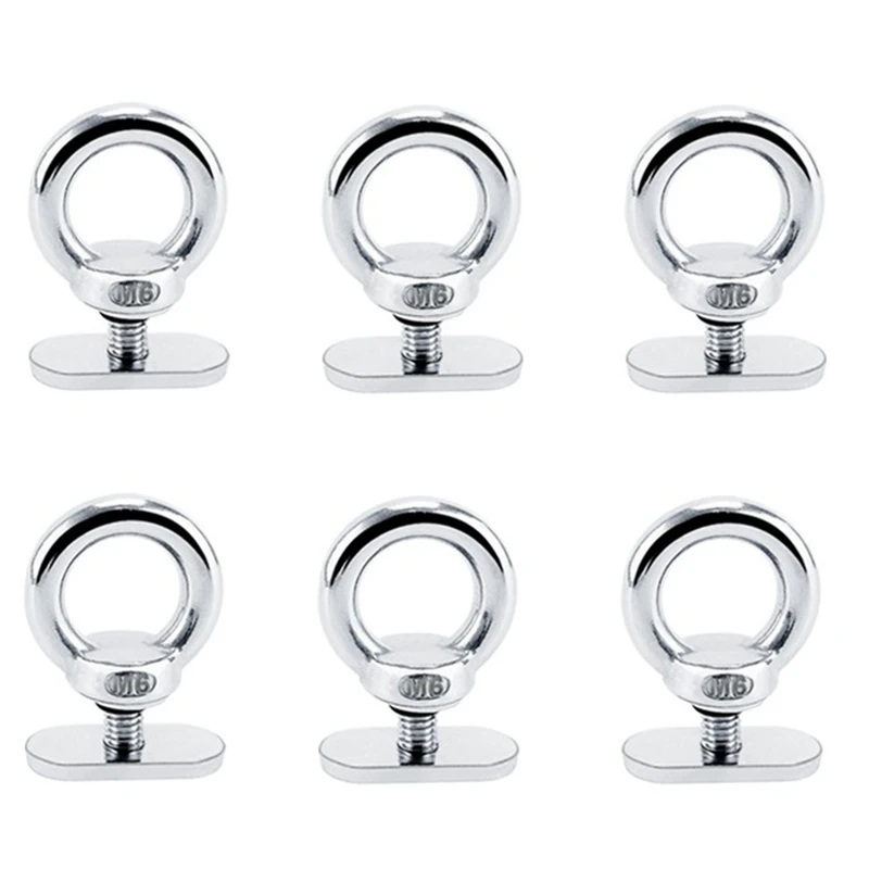 

6 Pcs Stainless Steel Kayak Track Mount Tie Down Eyelet Rail Accessory for Kayak Canoe Boat