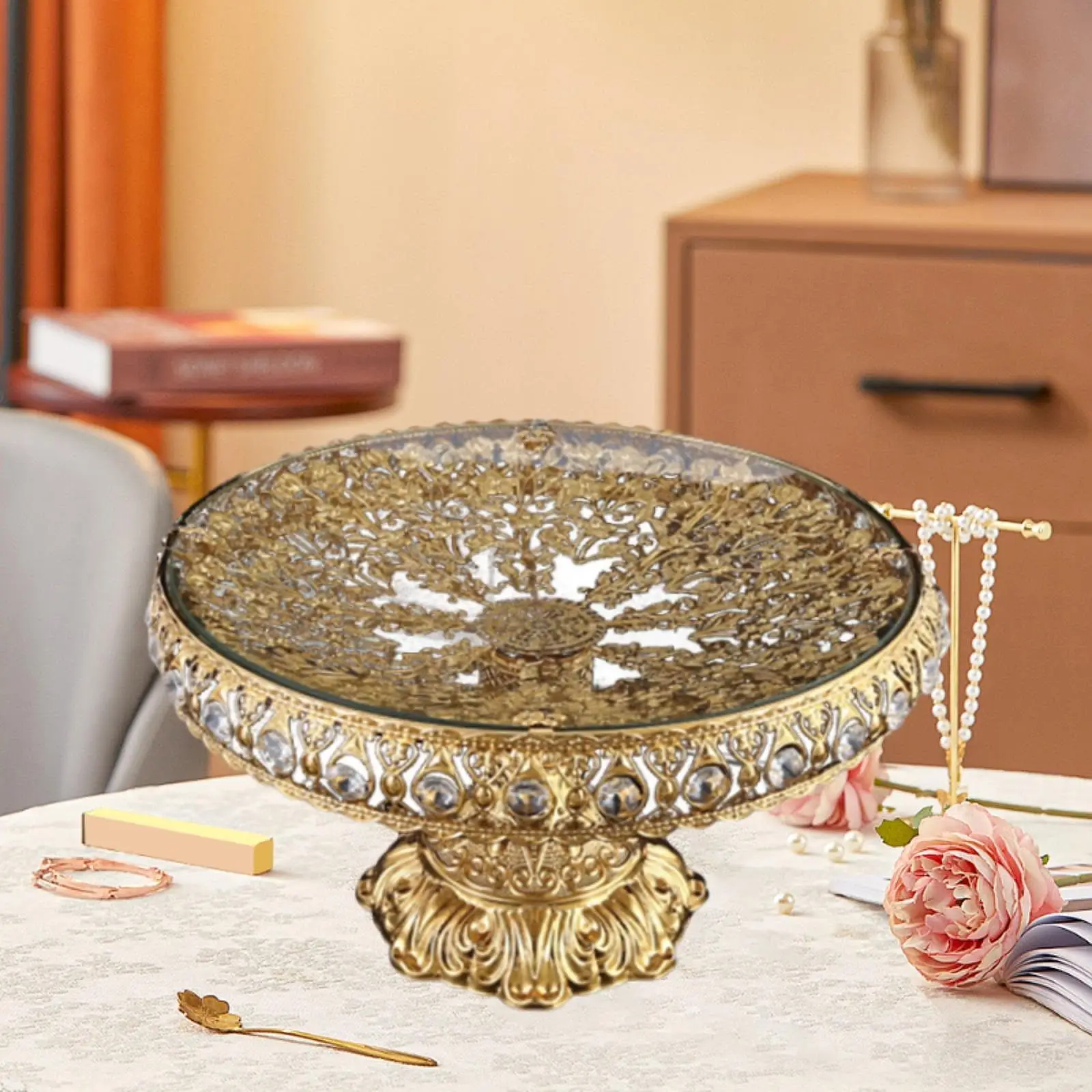 Стеклянная тарелка с фруктами домашний декор подставка для торта корзина хлеба