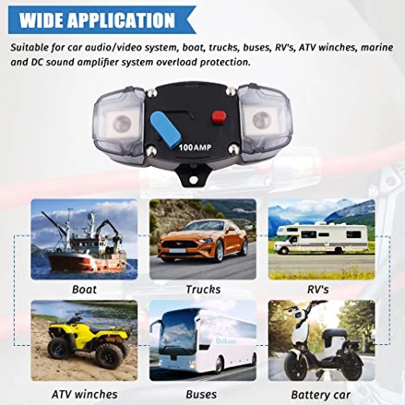 

Автоматические выключатели для поверхностного монтажа E9LF 50/60/80/100/150/200/250/300 Amp 12-48 В постоянного тока