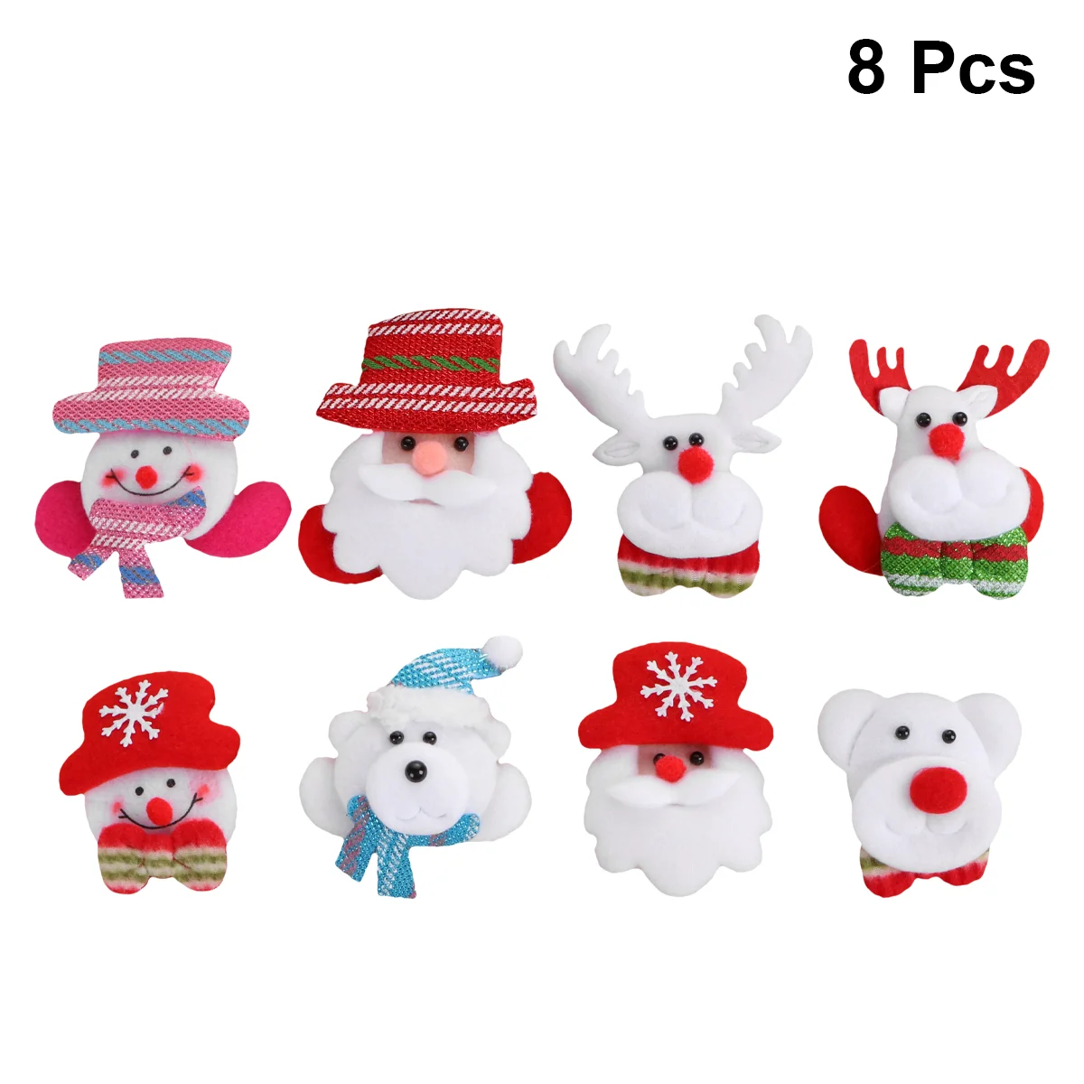 

8pcs Christmas Glitter Badges Pin Santa Claus Snowman Led Badge Brooch for Children Gift Party Favors Flashing Light Brooch