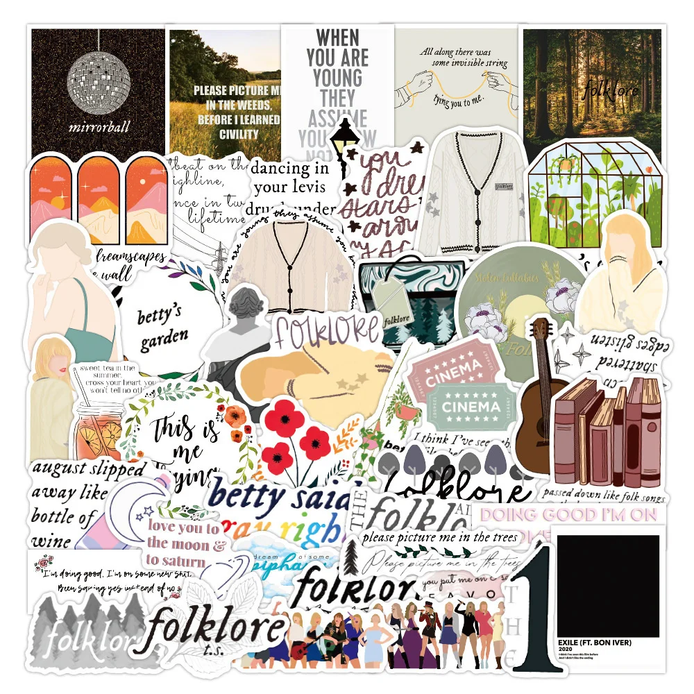 

10/30/50PCS Folklore Folklore Graffiti Stickers Waterproof Luggage Notebook Scooter Water Cup Stickers Wholesale