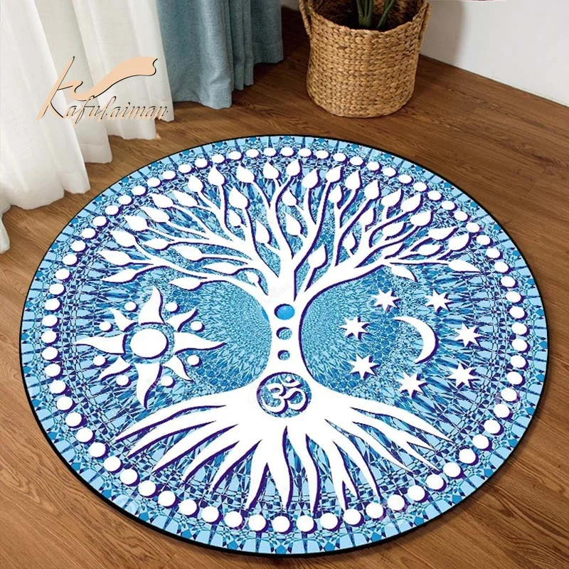 

Tree Of The Life Floor Mat Round Rug Living Room Carpet Polyester Rug Mat Area Soft Rugs Bedroom Living Room